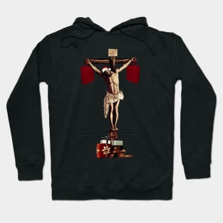 Glitch Art Christmas Jesus Commerce and slaughter Hoodie